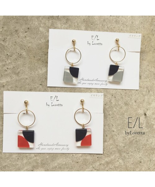 A.D.G(エーディージー)の「Square color hoop pierce/earring(ピアス(両耳用)・レディース・その他・FREE)」の1枚目の写真