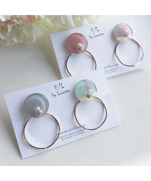 A.D.G(エーディージー)の「(全2色)2way 3color hoop pierce/earring(ピアス(両耳用)・レディース・その他・FREE)」の2枚目の写真