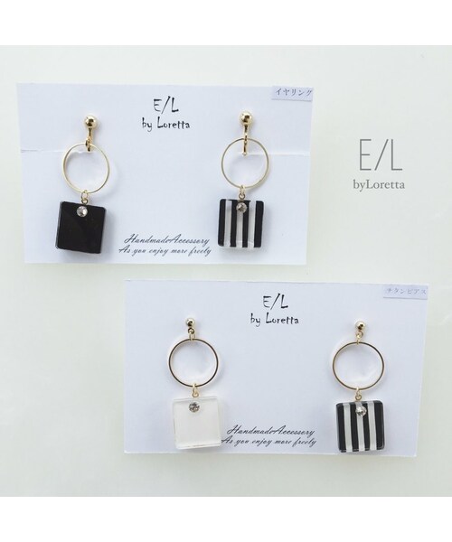 A.D.G(エーディージー)の「Square stripe hoop pierce/earring(ピアス(両耳用)・レディース・その他・FREE)」の1枚目の写真