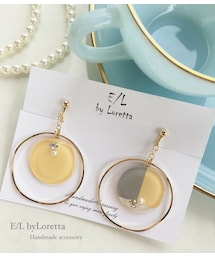 3color big hoop pierce/earring（LEMON)