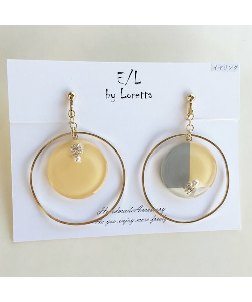 A.D.G(エーディージー)の「3color big hoop pierce/earring(LEMON)(ピアス(両耳用)・レディース・その他・FREE)」の2枚目の写真