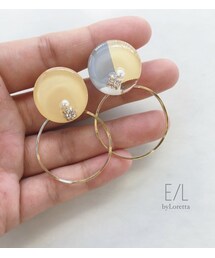 2way 3color hoop pierce/earring(LEMON)