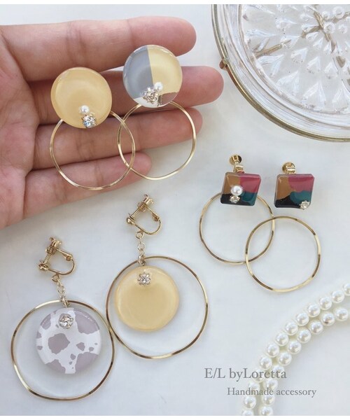 A.D.G(エーディージー)の「2way 3color hoop pierce/earring(LEMON)(ピアス(両耳用)・レディース・その他・FREE)」の3枚目の写真