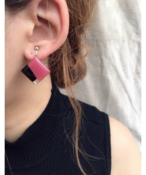 A.D.G（エーディージー）の「Asymmetry art pierce/earring(Pink×black)（ピアス（両耳用）・レディース・その他・FREE）」の5枚目の写真