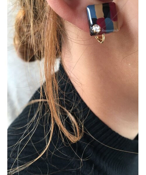 A.D.G(エーディージー)の「Square art w hoop pierce/earring(Mix)(ピアス(両耳用)・レディース・その他・FREE)」の4枚目の写真