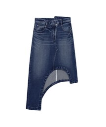 Asymmetric Denim Skirt