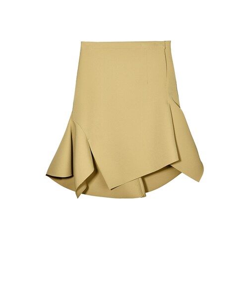 JNBY（ジェーエヌビーワイ）の「Structured Asymmetric Stretch-polyester Skirt（スカート・レディース・ブラック/ベージュ・36/38/40）」の2枚目の写真