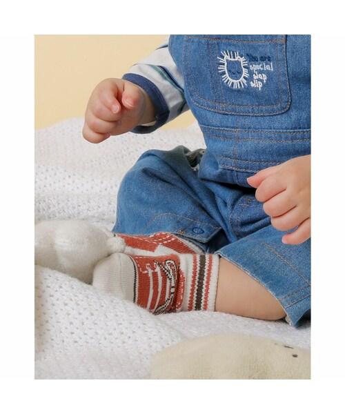 SLAP SLIP BABY（スラップスリップベビー）の「スニーカー ストラップシューズ 靴 風 カップ ソックス ベビー (9~12cm)（ソックス/靴下・キッズ・パープル/オレンジ/ピンク/グレー・ワンサイズ）」の4枚目の写真
