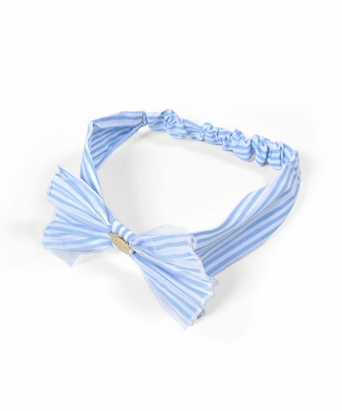 SLAP SLIP BABY（スラップスリップベビー）の「花柄 ストライプ 花 レース チュール リボン カチューム ベビー（ヘアバンド・キッズ・ホワイト/ピンク/ブルー・ワンサイズ）」の2枚目の写真