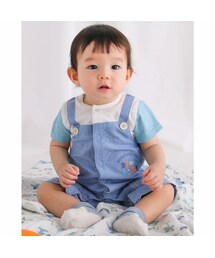 SLAP SLIP BABY | 恐竜 パッチ 付 レイヤード 風 ロンパース ベビー (60~80cm)(ロンパース)