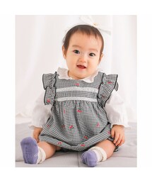 SLAP SLIP BABY | 【 お揃い 】 チェリー 柄 ギンガム チェック チュニック + ブルマ セットアップ ベビー (70~80cm)(ロンパース)