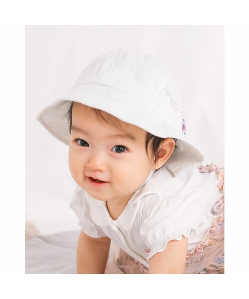 SLAP SLIP BABY（スラップスリップベビー）の「コットン 花柄 リボン 付き ハット ベビー (4448cm)（ハット）」 WEAR