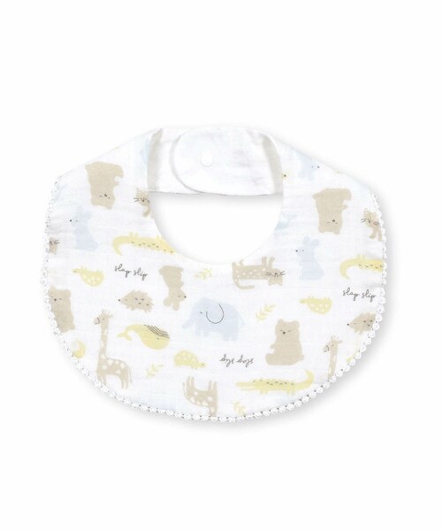 SLAP SLIP BABY（スラップスリップベビー）の「コットン 柄ナレ 総柄 ガーゼ スタイ ベビー（スタイ/よだれかけ・キッズ・ピンク/レッド/イエロー/グリーン・ワンサイズ）」の3枚目の写真