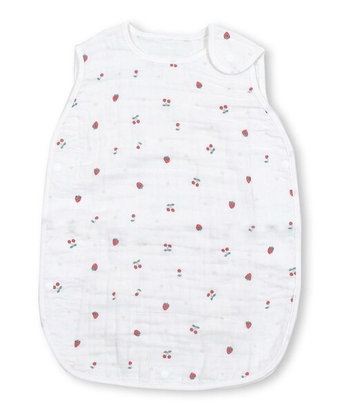 SLAP SLIP BABY（スラップスリップベビー）の「コットン 柄ナレ 総柄 ガーゼ スリーパー ベビー（ベビーパジャマ/スリーパー・キッズ・ピンク/レッド/ホワイト/グリーン・ワンサイズ）」の4枚目の写真