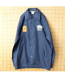 --（--）の「70s 80s USA Vernco ワッペン ナイロン コーチ ジャケット ネイビー メンズS アウトドア アメリカ古着（ナイロンジャケット・メンズ）」