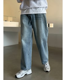 ソリッドリサイクルツータックワイドデニム