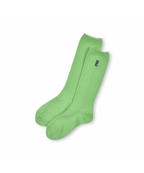 ZIDDY（ジディ）の「【 ニコ☆プチ 掲載 】日本製 ロゴ 入り カラー ルーズ ソックス（ソックス/靴下・キッズ・ホワイト/グリーン/オレンジ・22-24cm）」の2枚目の写真