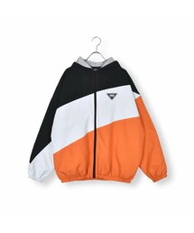 ZIDDY | 【 ニコ☆プチ 掲載 】フード付き 配色 切り替え タフタ ジャケット (130~160cm)(その他トップス)