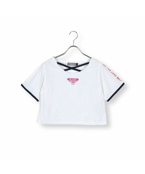ZIDDY(ジディ)の「胸クロスTシャツ(130~160cm)(Tシャツ/カットソー・キッズ・レッド/ホワイト・150)」の2枚目の写真