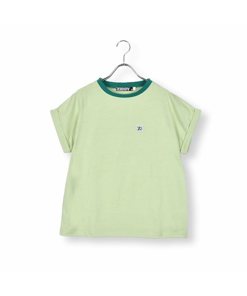 ZIDDY(ジディ)の「バックロゴBIGリンガーTシャツ(130~160cm)(Tシャツ/カットソー・キッズ・ホワイト/グリーン・150)」の2枚目の写真