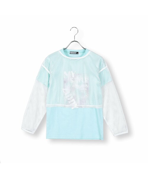 ZIDDY(ジディ)の「2点 セット メッシュ&タイダイTシャツ(130~160cm)(Tシャツ/カットソー・キッズ・グリーン/パープル・150)」の1枚目の写真