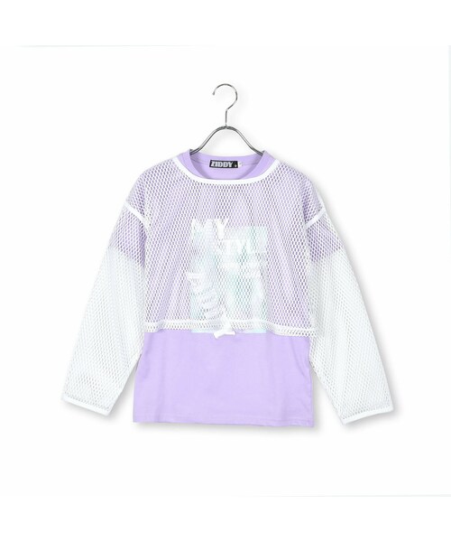ZIDDY(ジディ)の「2点 セット メッシュ&タイダイTシャツ(130~160cm)(Tシャツ/カットソー・キッズ・グリーン/パープル・150)」の2枚目の写真