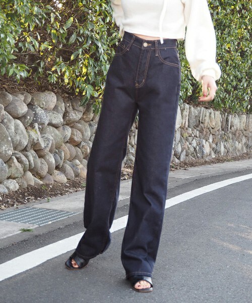 LAULEN(ローレン)の「highwaist non fade denim(デニムパンツ・レディース・インディゴ・S/M)」の1枚目の写真
