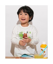SLAP SLIP | 【 防汚加工 】 恐竜 モチーフ 天竺 長袖 Tシャツ (80~130cm)(Tシャツ/カットソー)