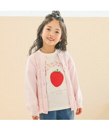 SLAP SLIP | イチゴ柄長袖ニットカーディガン(90~130cm)(カーディガン/ボレロ)