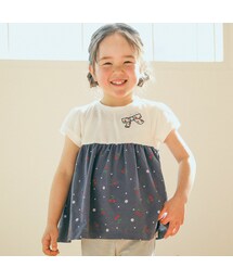 SLAP SLIP（スラップスリップ）の「【お揃い】チェリー総柄切り替え半袖Tシャツ(80~130cm)（Tシャツ/カットソー・キッズ）」