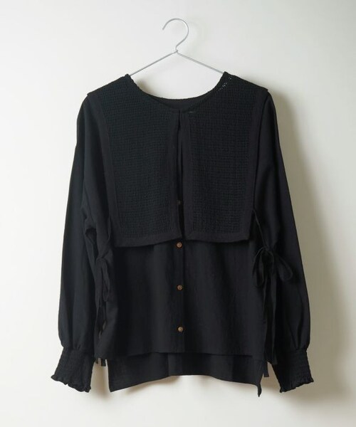 Crisp（クリスプ）の「メッシュカラーセットブラウス[c1R3210]（シャツ/ブラウス・レディース・ブラック/アイボリー/オレンジ・FREE）」の5枚目の写真