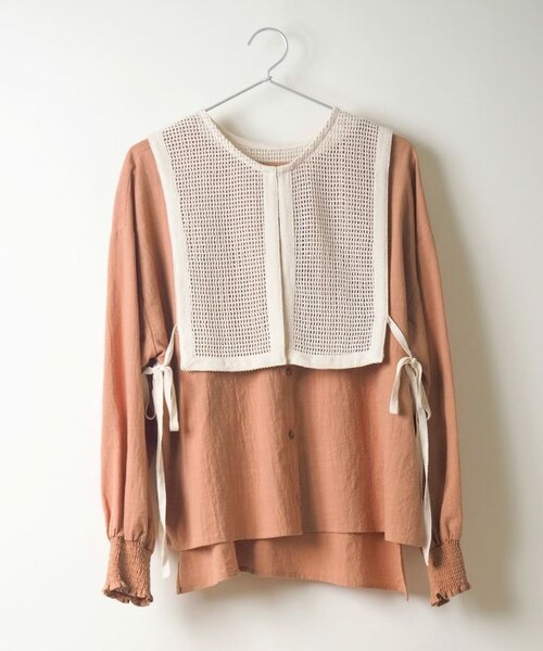 Crisp（クリスプ）の「メッシュカラーセットブラウス[c1R3210]（シャツ/ブラウス・レディース・ブラック/アイボリー/オレンジ・FREE）」の6枚目の写真