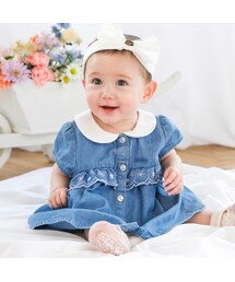SLAP SLIP BABY（スラップスリップベビー）の「【お揃い】フリル刺繍半袖ワンピース+ブルマセットベビー(70~80cm)（その他ベビー用品）」