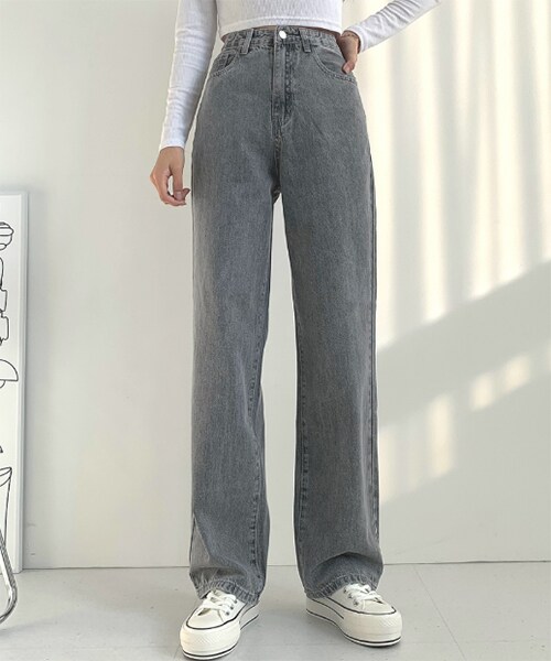 DHOLIC(ディーホリック)の「3TYPEグレーカラーワイドデニムパンツ(デニムパンツ・レディース・デニム(グレー)・S)」の1枚目の写真