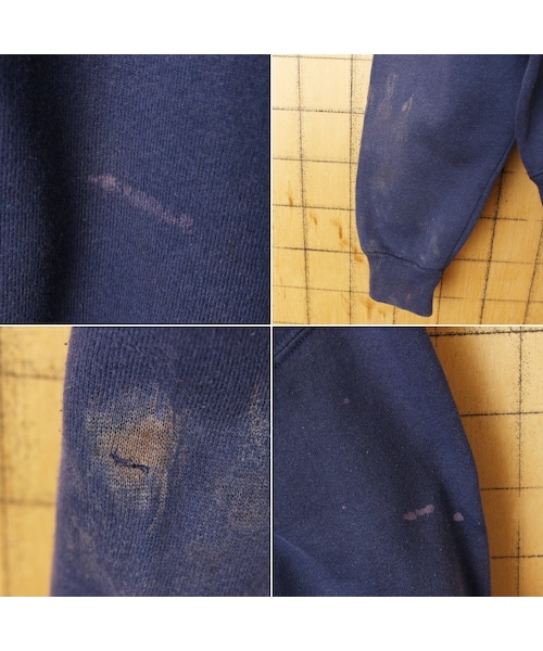 Russell Athletic(ラッセルアスレティック)の「80s 90s USA製 Russell Athletic ラッセルアスレティック 前V 無地 スウェット ネイビー メンズL相当 アメリカ古着(スウェット・レディース・ブルー・L)」の2枚目の写真