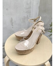 dazzlin | クリアストラップコルクヒールサンダル(サンダル)