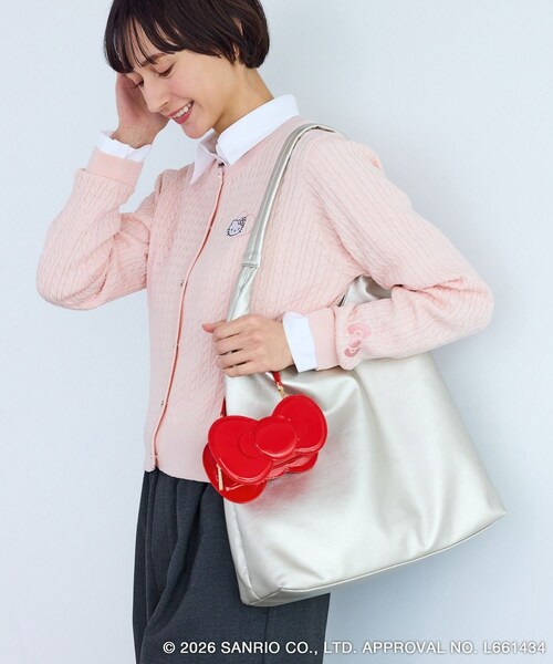 ROPE' PICNIC(ロペピクニック)の「【ROPE' PICNIC×ハローキティ】2WAYストラップ付きミニショルダーリボンバッグ(トートバッグ・レディース・ブラック/レッド・F)」の15枚目の写真