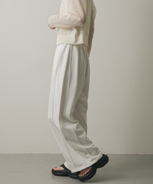 SENSE OF PLACE by URBAN RESEARCH（センスオブプレイスバイアーバンリサーチ）の「キリカエカーブスウェットパンツ（スウェットパンツ・レディース・GRAY/OFF WHITE・one）」の5枚目の写真
