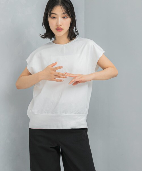 URBAN RESEARCH ROSSO（アーバンリサーチロッソ）の「フレンチスリーブライトスエット（スウェット・レディース・OFF WHITE/CHARCOAL・FREE）」の4枚目の写真