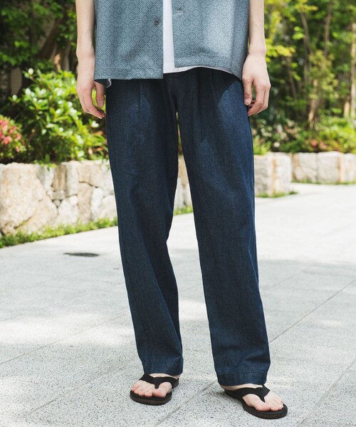 URBAN RESEARCH DOORS（アーバンリサーチドアーズ）の「リネンブレンドデニム イージートラウザー（デニムパンツ・メンズ・INDIGO/INDIGOUSED/BLACK/BLACK USED・M/L）」の5枚目の写真