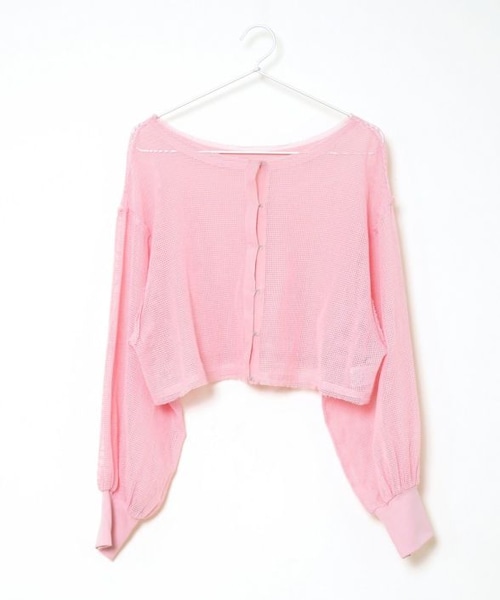 Crisp（クリスプ）の「メッシュショートカーディガン[c1R3219]（カーディガン/ボレロ・レディース・ナチュラル/ピンク・FREE）」の4枚目の写真