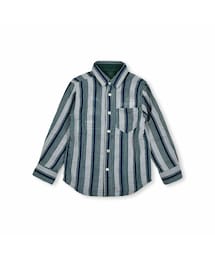 WASK | ロゴ リバーシブル コットン ガーゼ ボーダーシャツ (100~160cm)(シャツ/ブラウス)