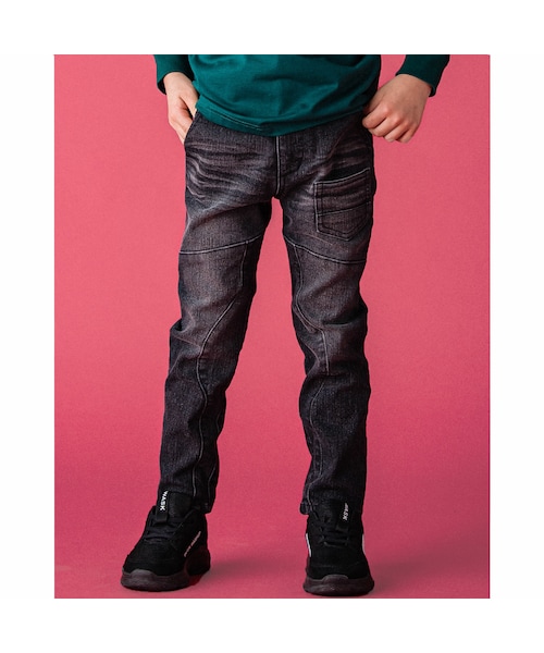 WASK（ワスク）の「切り替え デニム ストレッチ スキニー パンツ (100~160cm)（デニムパンツ・キッズ・ブルー/ブラック・110）」の2枚目の写真