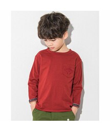WASK（ワスク）の「無地 + ボーダー リバーシブル 天竺 Tシャツ (100~160cm)（Tシャツ/カットソー・キッズ）」