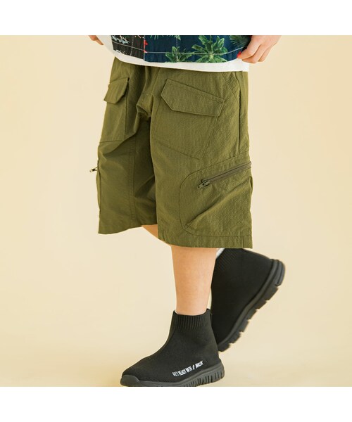 WASK（ワスク）の「【速乾】5.5分丈ポケット付き4WAYサッカーパンツ(100~160cm)（カーゴパンツ・キッズ・ブルー/グリーン・110）」の2枚目の写真