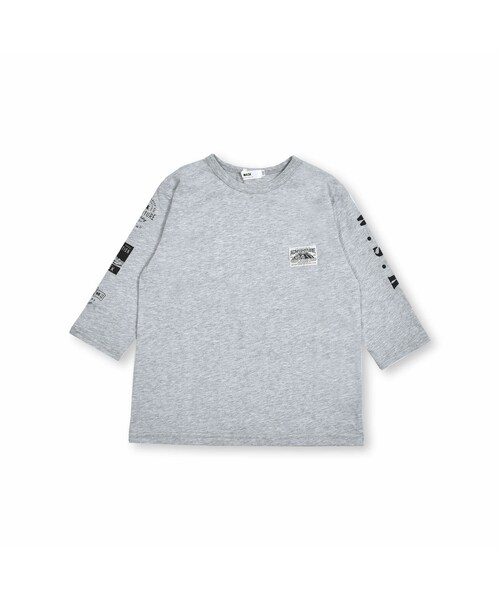 WASK（ワスク）の「7分丈袖プリント天竺Tシャツ(100~160cm)（Tシャツ/カットソー・キッズ・ベージュ/グレー・110）」の2枚目の写真