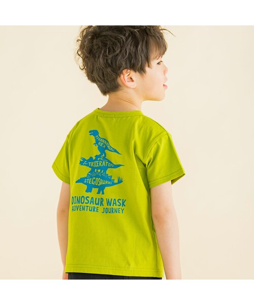 WASK(ワスク)の「恐竜箔プリントガラナレ天竺Tシャツ(100~160cm)(Tシャツ/カットソー・キッズ・ブラック/ブルー/イエロー・110)」の3枚目の写真
