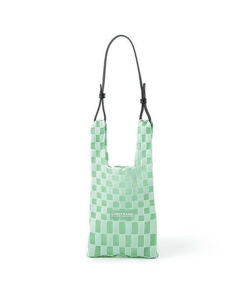 LASTFRAME（ラストフレーム）の「SHEER ICHIMATSU MARKET BAG SMALL L23210（トートバッグ・レディース・ホワイト/パープル/グリーン・FREE）」の2枚目の写真