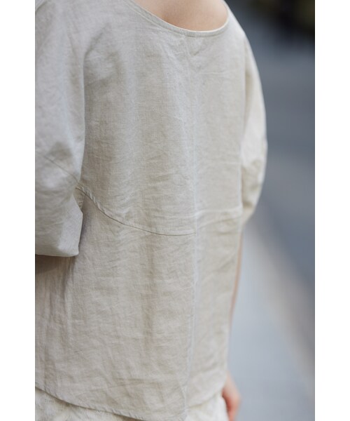 neam(ニーム)の「puff sleeve linen tops(シャツ/ブラウス・レディース・ブラウン/ホワイト・free)」の3枚目の写真