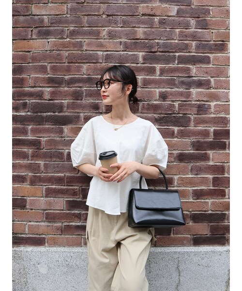 neam(ニーム)の「puff sleeve linen tops(シャツ/ブラウス・レディース・ブラウン/ホワイト・free)」の8枚目の写真